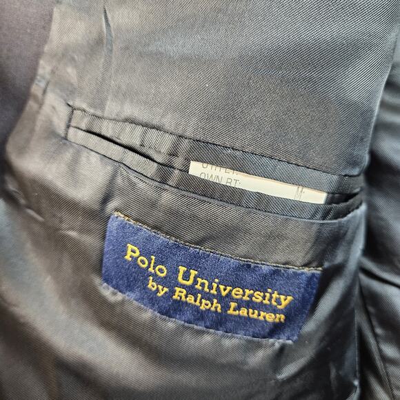 Vtg Ralph Lauren Polo University Men's Navy Blue 100% Wool Blazer Jacket Sz 42S - Picture 9 of 10